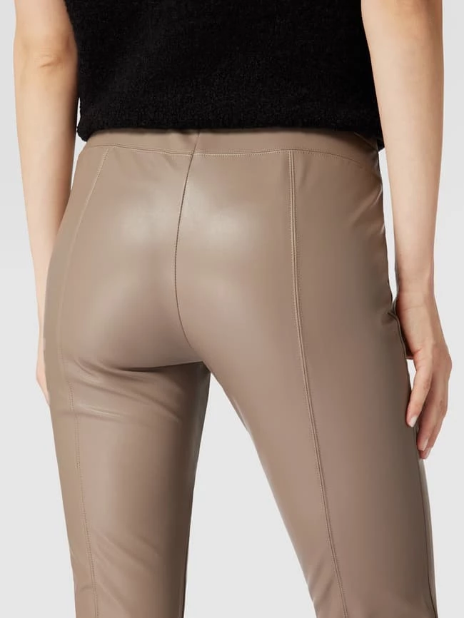 Raffaello Rossi Slim Fit Hose In Leder-Optik Modell 'RESA' - Taupe – Bild 3