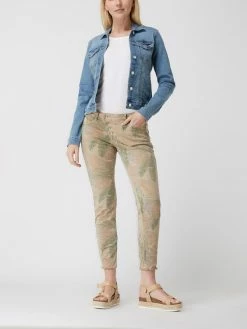 Buena Vista Slim Fit Cropped Hose Mit Blättermuster Modell 'Malibu' - Sand