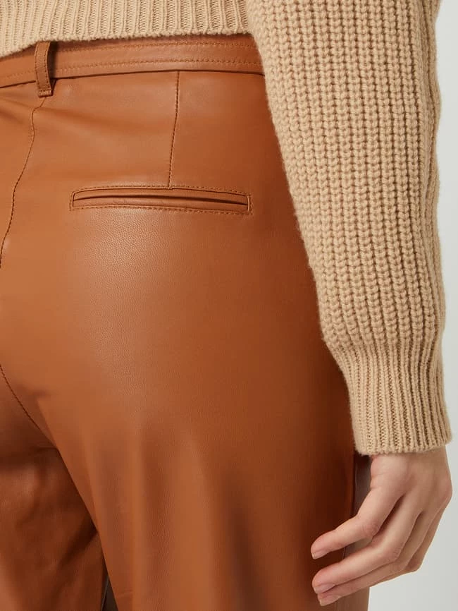 Goosecraft Bundfaltenhose Aus Leder Modell 'Benedict' - Cognac – Bild 3