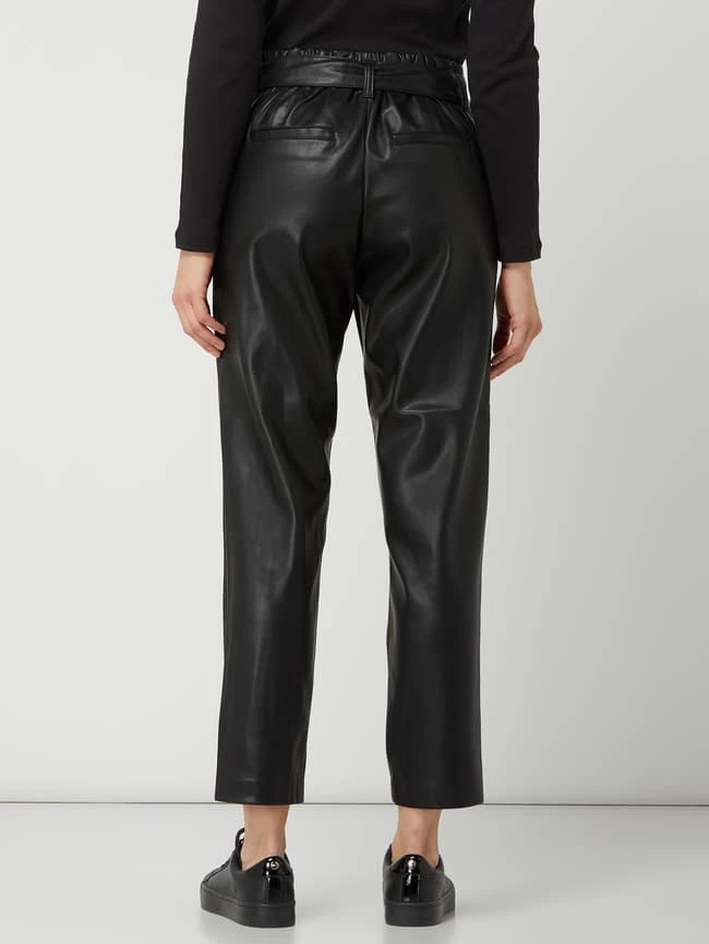 S.Oliver RED LABEL Cropped Paperbag-Hose In Leder-Optik - Schwarz – Bild 5