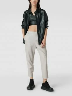 BOSS Hose In Leder-Optik Modell 'Tolisa' - Hellgrau