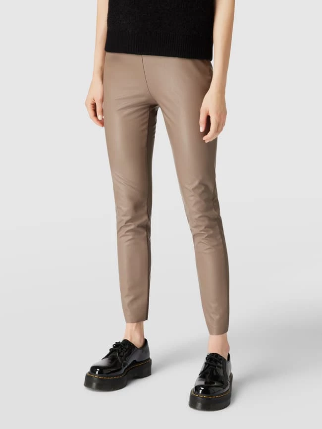 Raffaello Rossi Slim Fit Hose In Leder-Optik Modell 'RESA' - Taupe – Bild 4