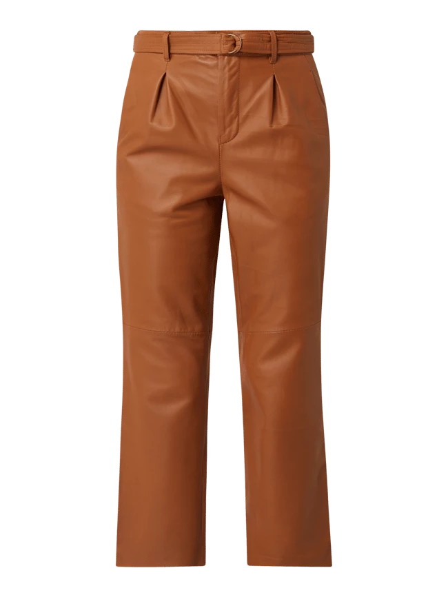 Goosecraft Bundfaltenhose Aus Leder Modell 'Benedict' - Cognac – Bild 2