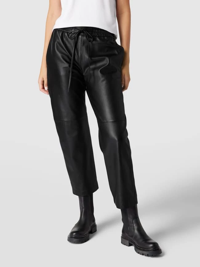 Weekend Max Mara Lederhose Mit Elastischem Bund Modell 'CALAO' - Schwarz – Bild 4
