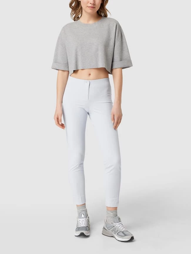 Cambio Verkürzte Mid Rise Bundfaltenhose Im Straight Fit - Hellblau