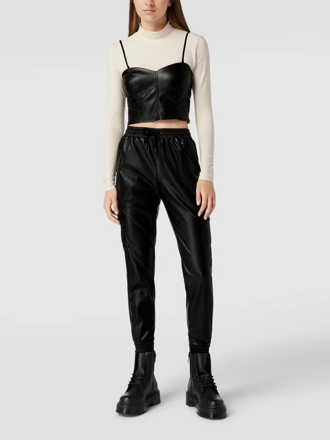 REVIEW Hose In Leder-Optik - Schwarz