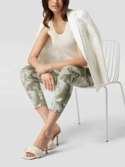 Buena Vista Caprihose Mit Allover-Muster - Khaki