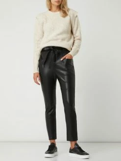 SUNCOO PARIS Paperbag-Hose In Leder-Optik Modell 'Jolly' - Schwarz