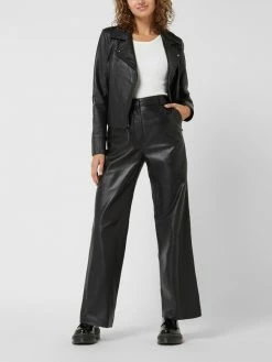 Studio AR Hose Aus Leder Modell 'Deniz' - Schwarz