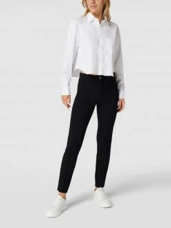 Cambio Bundfaltenhose Mit Label-Detail Modell 'ROS' - Marineblau