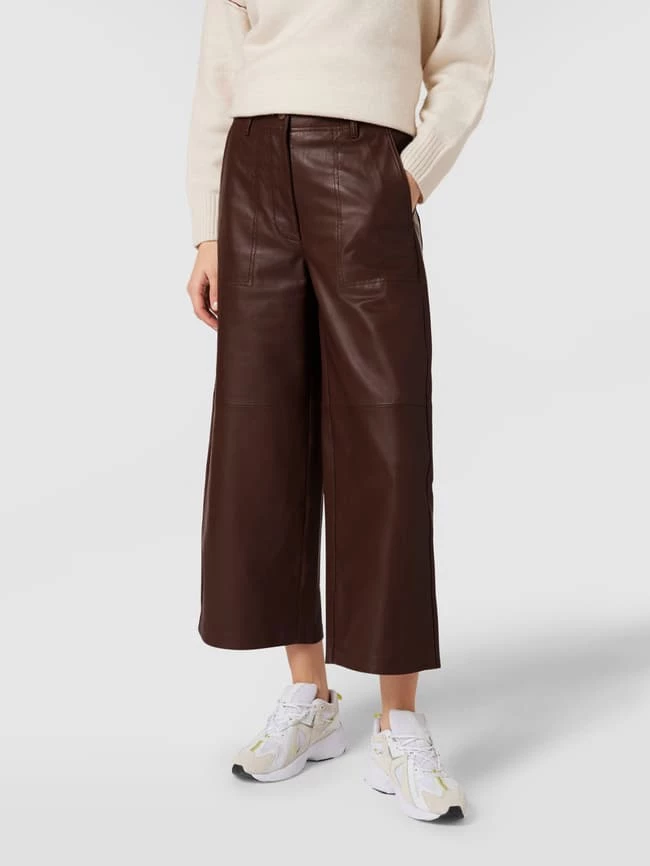 Weekend Max Mara Culotte Aus Leder Modell 'Gong' - Cognac – Bild 4