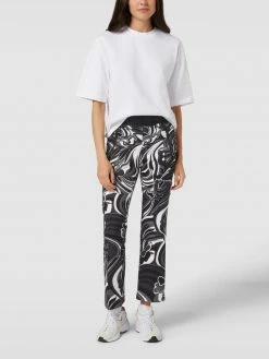 Cambio Stretchhose Mit Allover-Muster Modell 'Ranee Easy Kick' - Schwarz