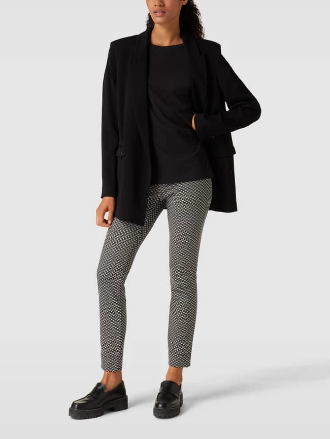 Raffaello Rossi Slim Fit Hose Mit Allover-Muster Modell 'Penny' - Schwarz