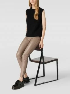 Raffaello Rossi Slim Fit Hose In Leder-Optik Modell 'RESA' - Taupe