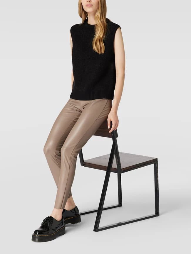 Raffaello Rossi Slim Fit Hose In Leder-Optik Modell 'RESA' - Taupe