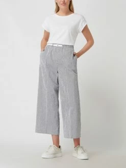White Sand Culotte Aus Seersucker Modell 'Carol' - Schwarz