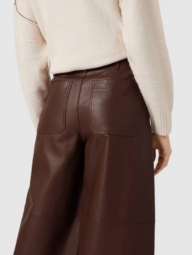 Weekend Max Mara Culotte Aus Leder Modell 'Gong' - Cognac – Bild 3