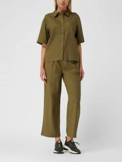 Redraft Culotte Aus Leinen-Viskose-Mix - Olivgrün