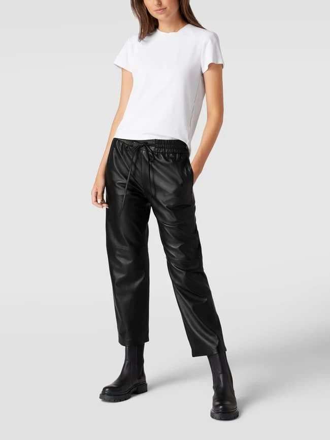Weekend Max Mara Lederhose Mit Elastischem Bund Modell 'CALAO' - Schwarz