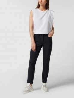 Cambio Stoffhose Mit Fixiertem Umschlag - Marineblau