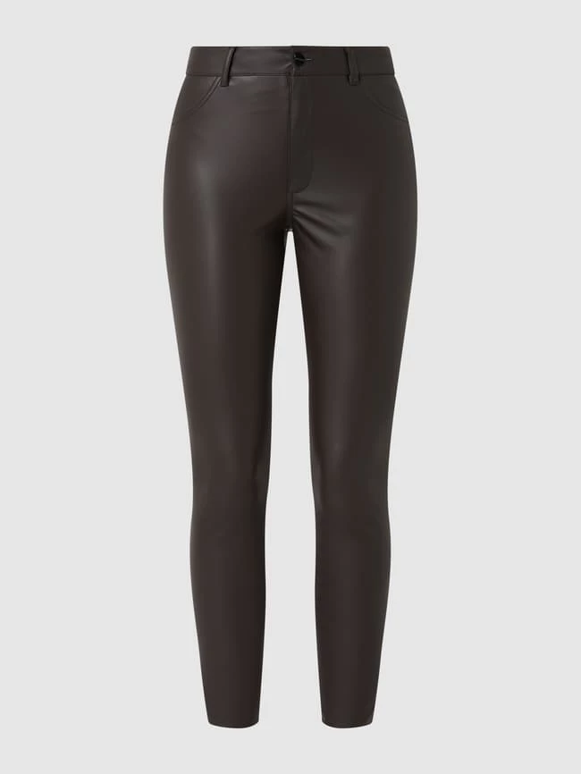 Marciano Guess Skinny Fit Hose In Leder-Optik Modell 'Nova' - Dunkelbraun – Bild 2