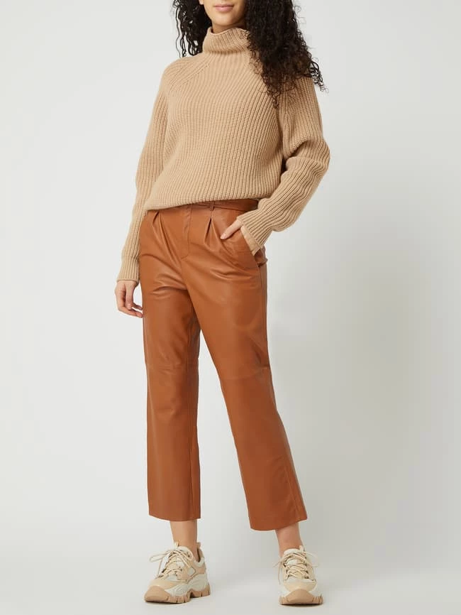 Goosecraft Bundfaltenhose Aus Leder Modell 'Benedict' - Cognac